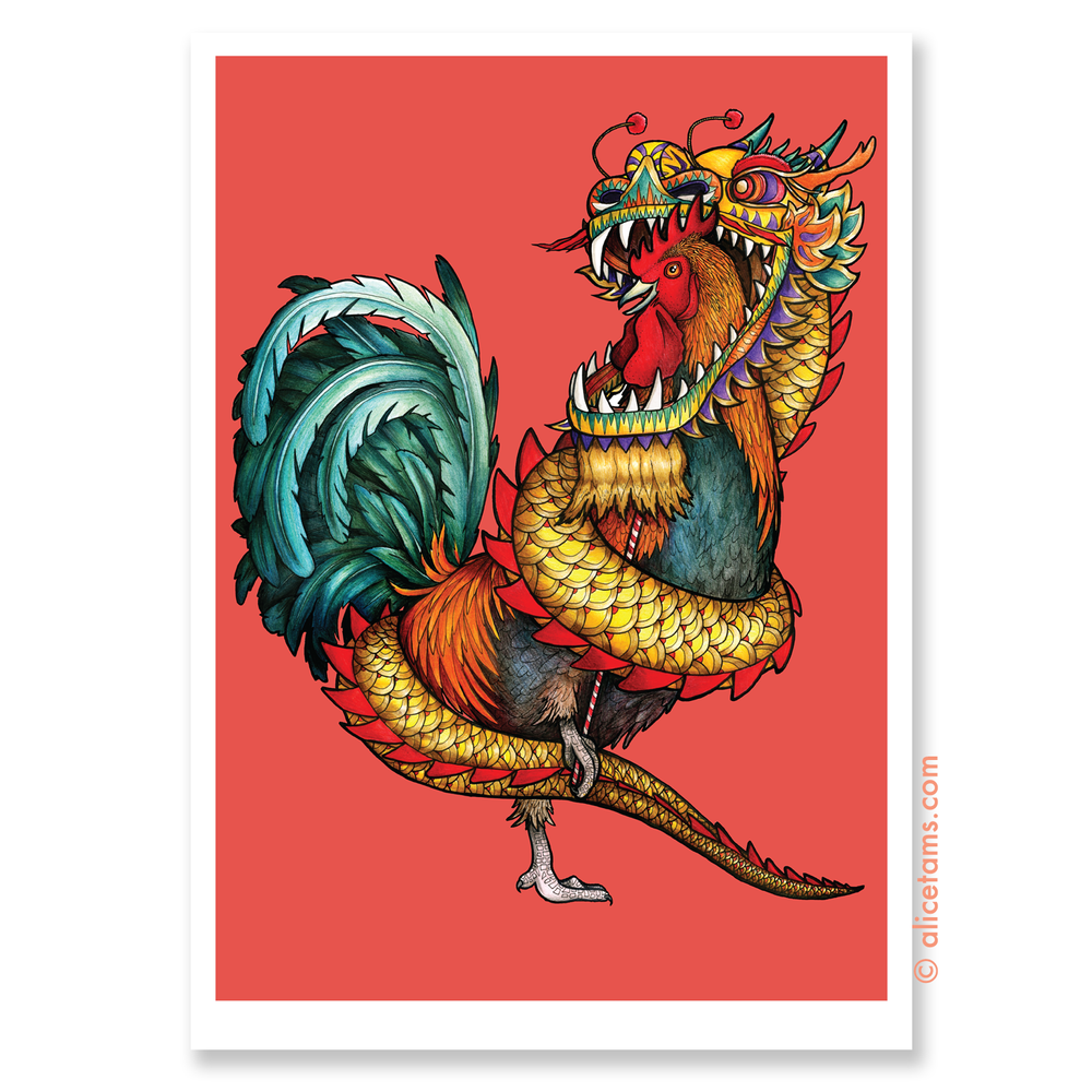 絵画 Year of the rooster 絵画 Year of the rooster Chinese Zodiac Year of The Wood Rooster